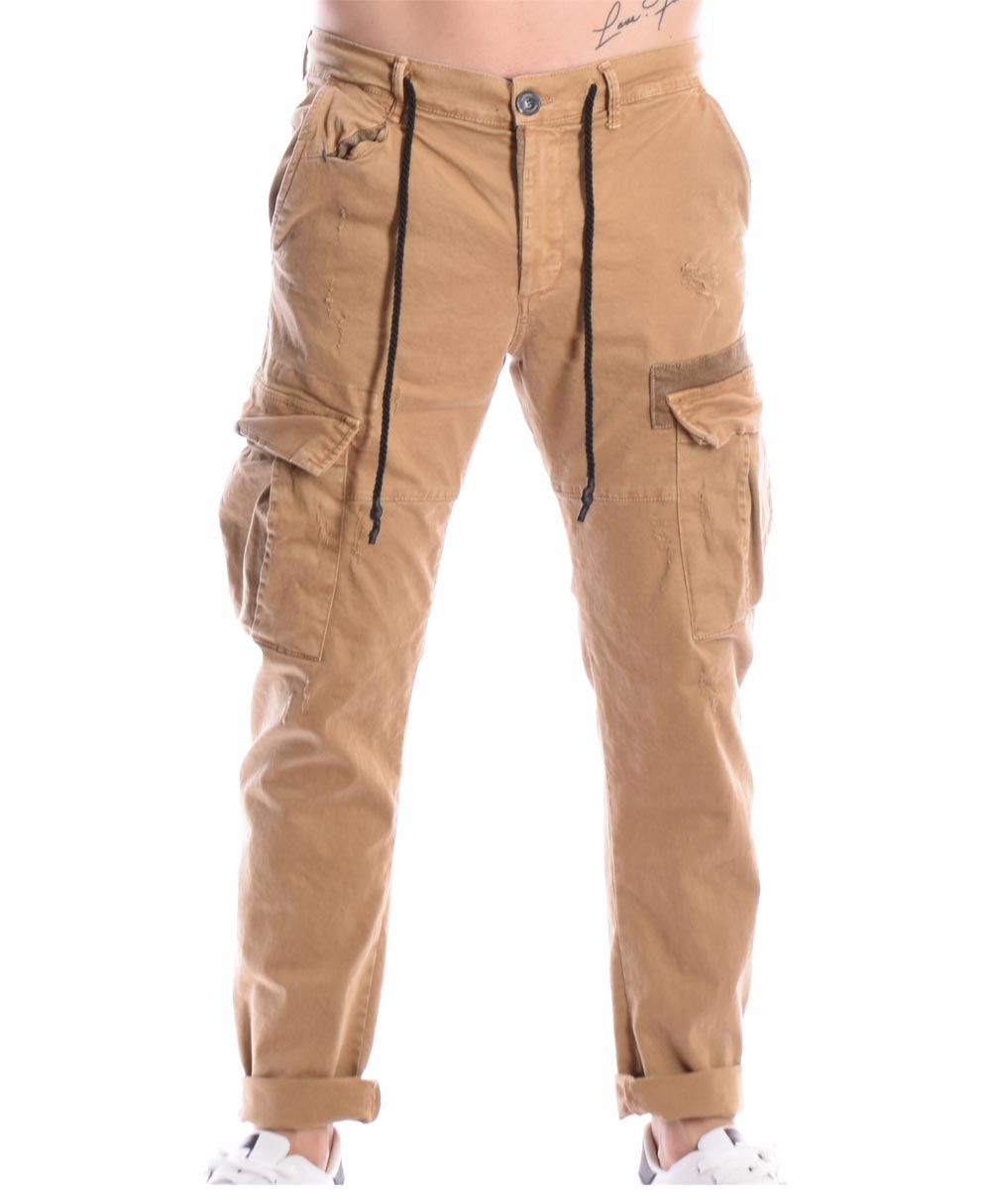 beige biscoto italiko panteloni cargo baggy jeans imperial fashion