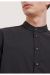 mauro black shirt with mao korean neck made in italy