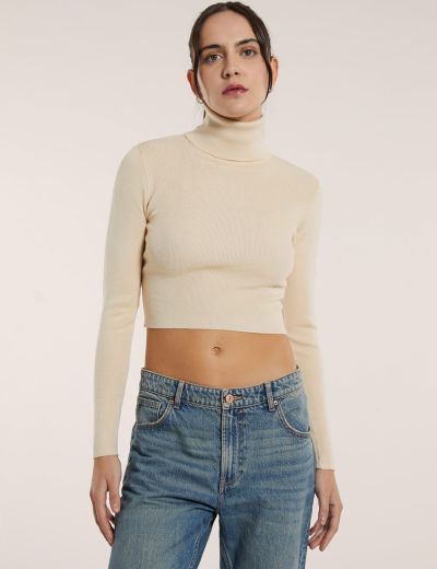 Cropped top πουλόβερ ζιβάγκο