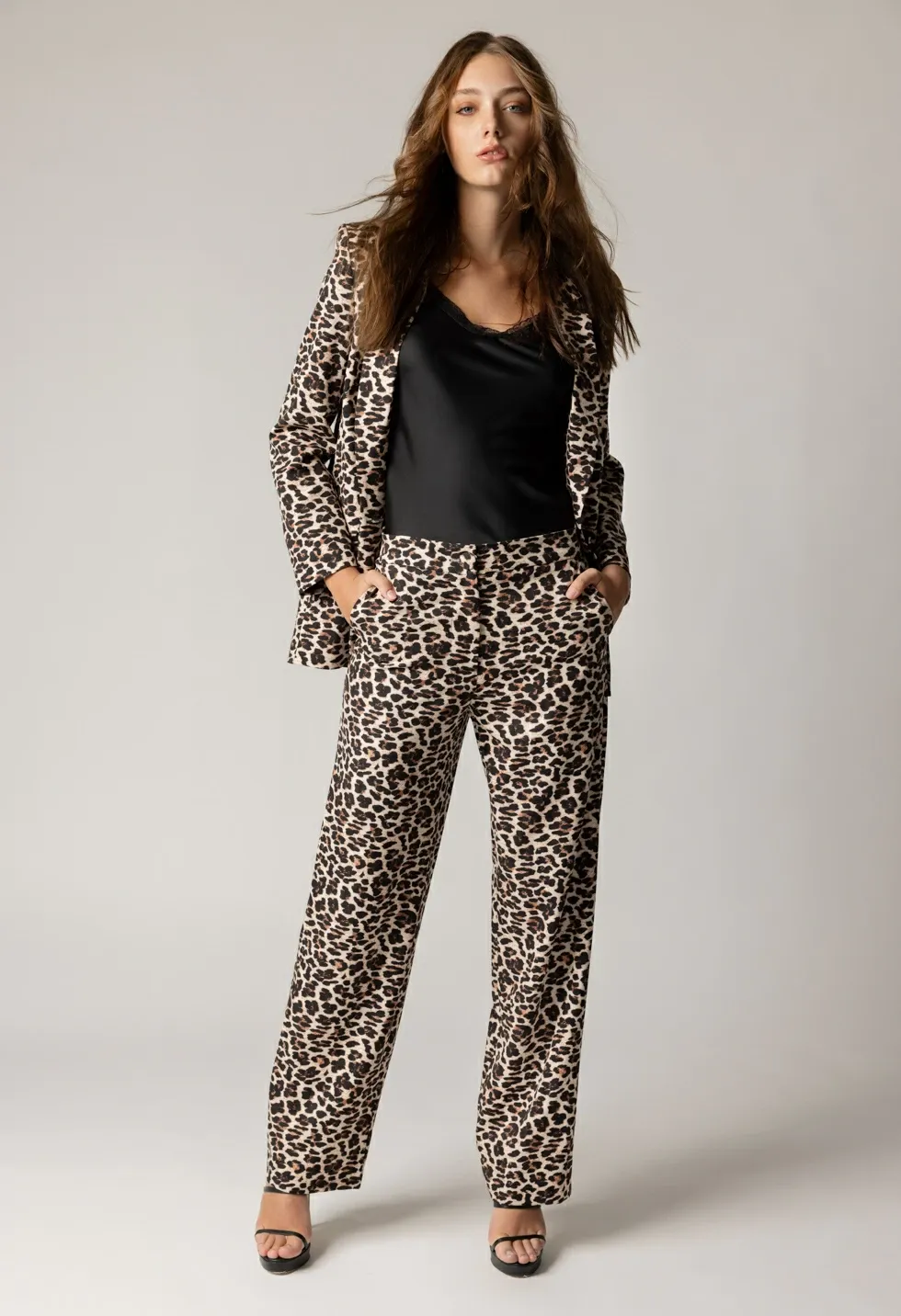 animal print pants women winter pants fall winter collection abito essentials 2024 desiree