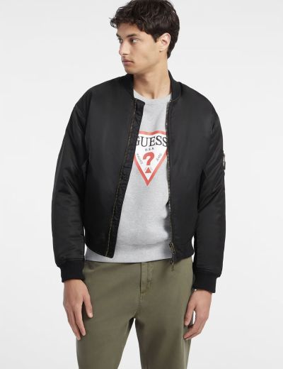 Μαύρο flight bomber jacket guess