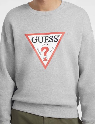 Γκρί μακρυμάνικη με στάμπα guess iconic triangle