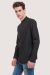 mauro black shirt with mao korean neck made in italy