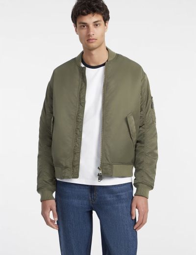 Χακί flight bomber jacket guess