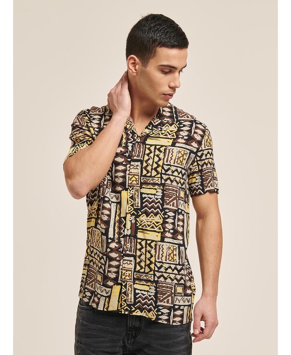 aztec shirt made in italy lino cotton 2021