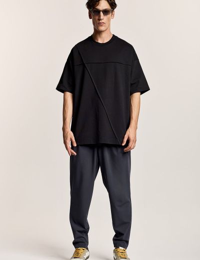 Μαύρο t-shirt με νερβίρ oversized fit