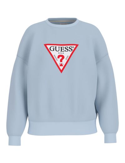 Γαλάζια φούτερ με στάμπα guess iconic triangle