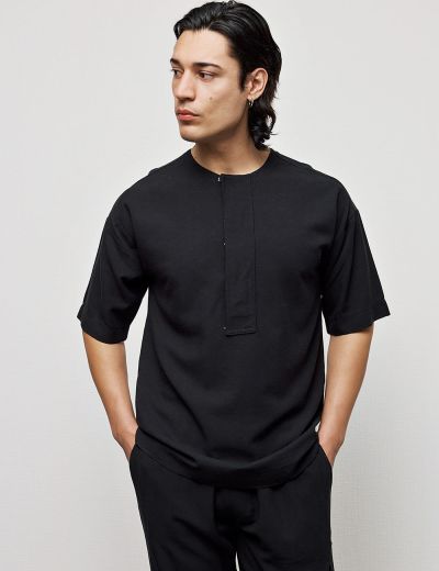 Μαύρη μπλούζα με κουμπιά