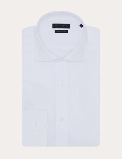 Λευκό βαμβακερό μακρυμάνικο πουκάμισο