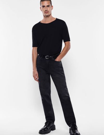 Classic straight leg black jeans