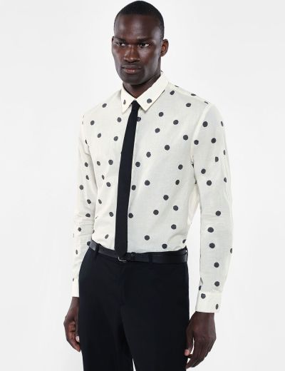 Polka dot shirt with classic collar