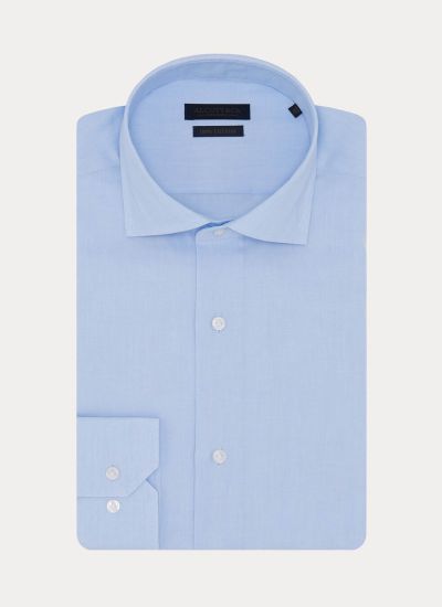 Γαλάζιο βαμβακερό μακρυμάνικο πουκάμισο