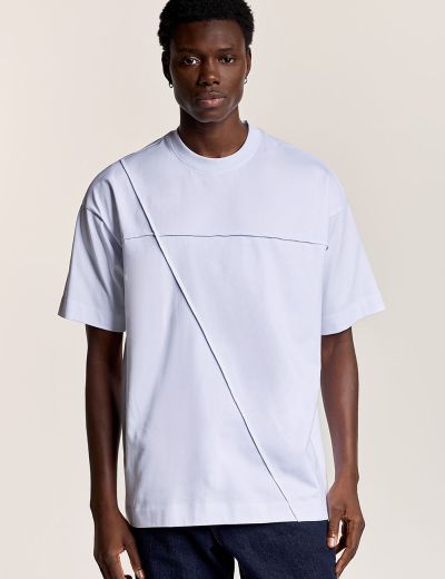 Λευκό t-shirt με νερβίρ oversized fit