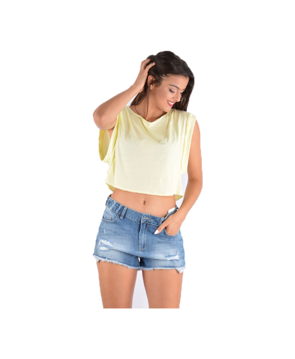 kitrino yellow cropped top krop top crop top super sales summer deals summer offers summer bazzar ola misi timi