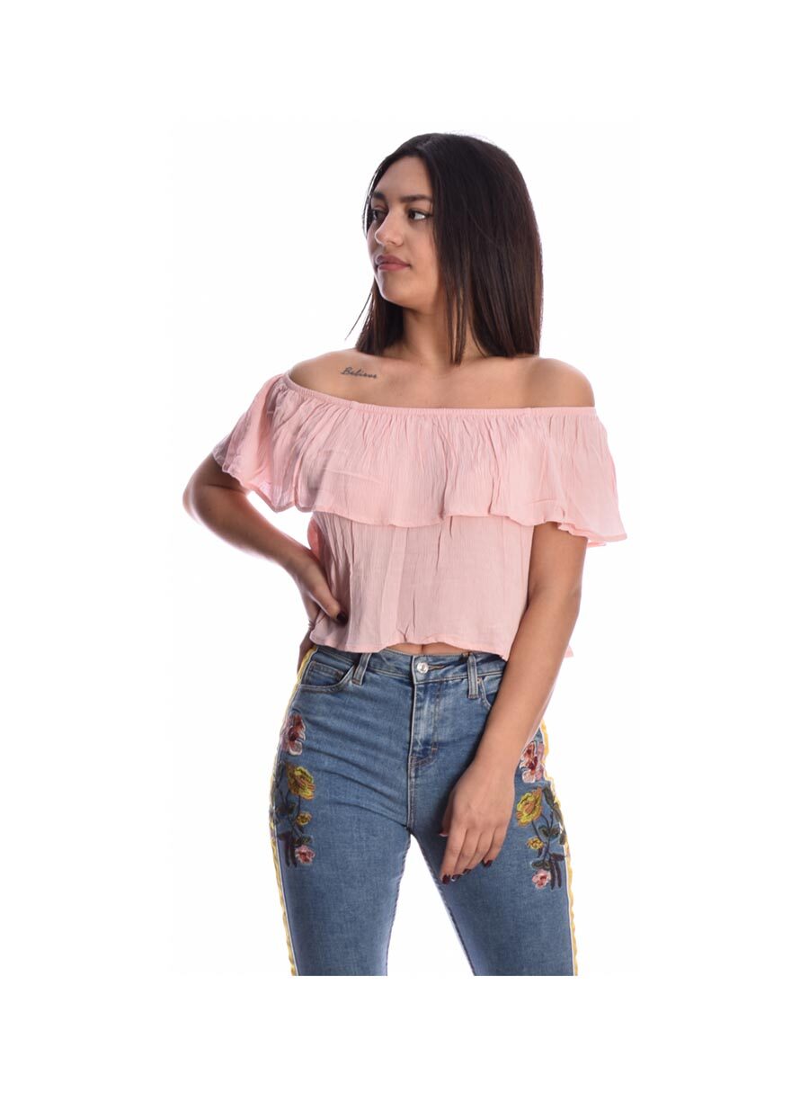 roz poudra powder baby pink strapless cropped top mplouza kalokairini alcott made in italy spring summer 2020