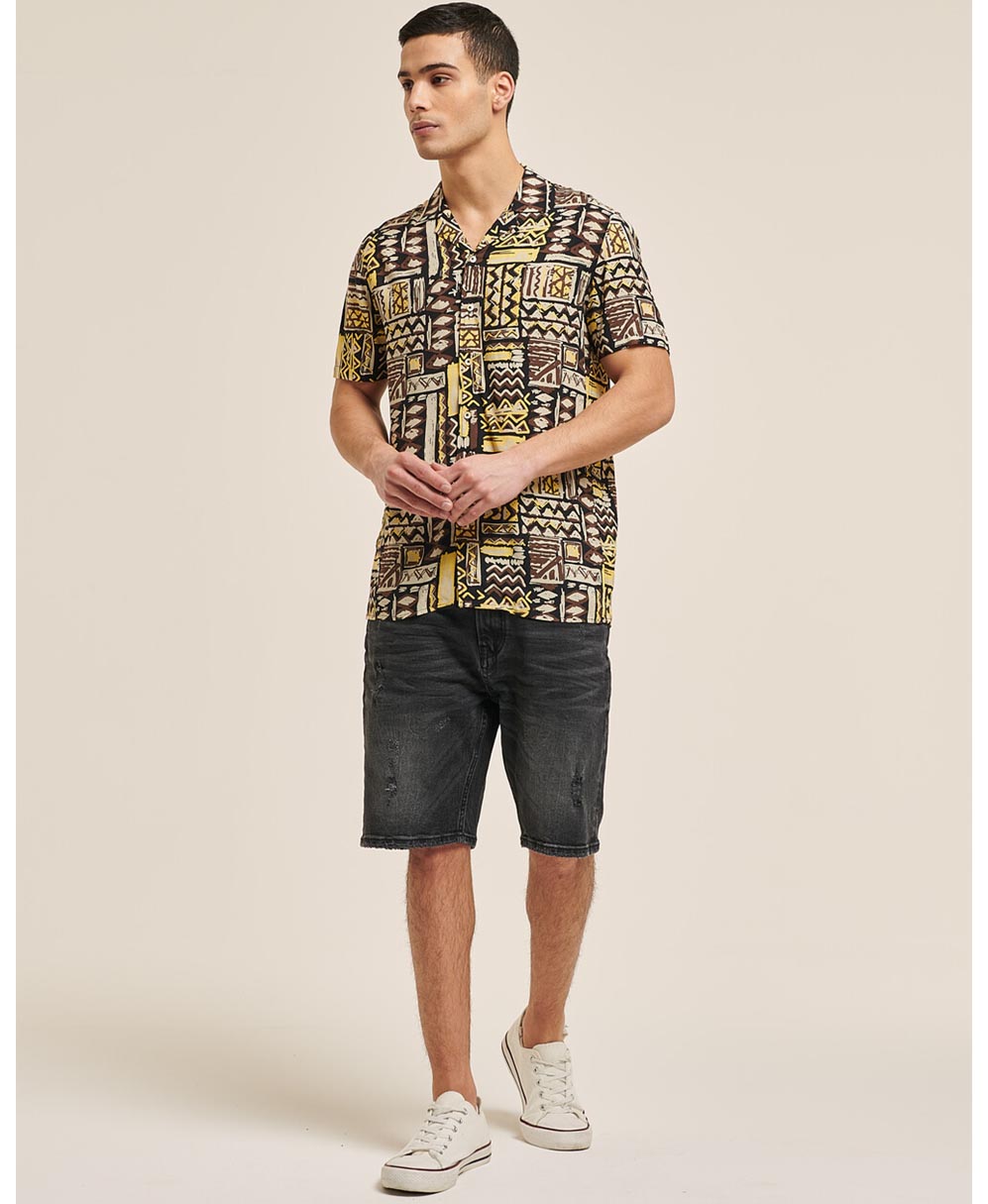 aztec shirt made in italy lino cotton 2021