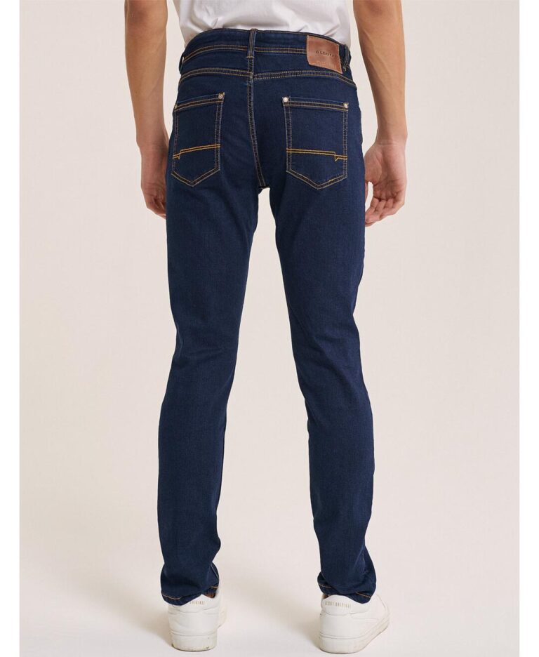 blue jeans navy skouro mple jean italiko skinny fit super stretch