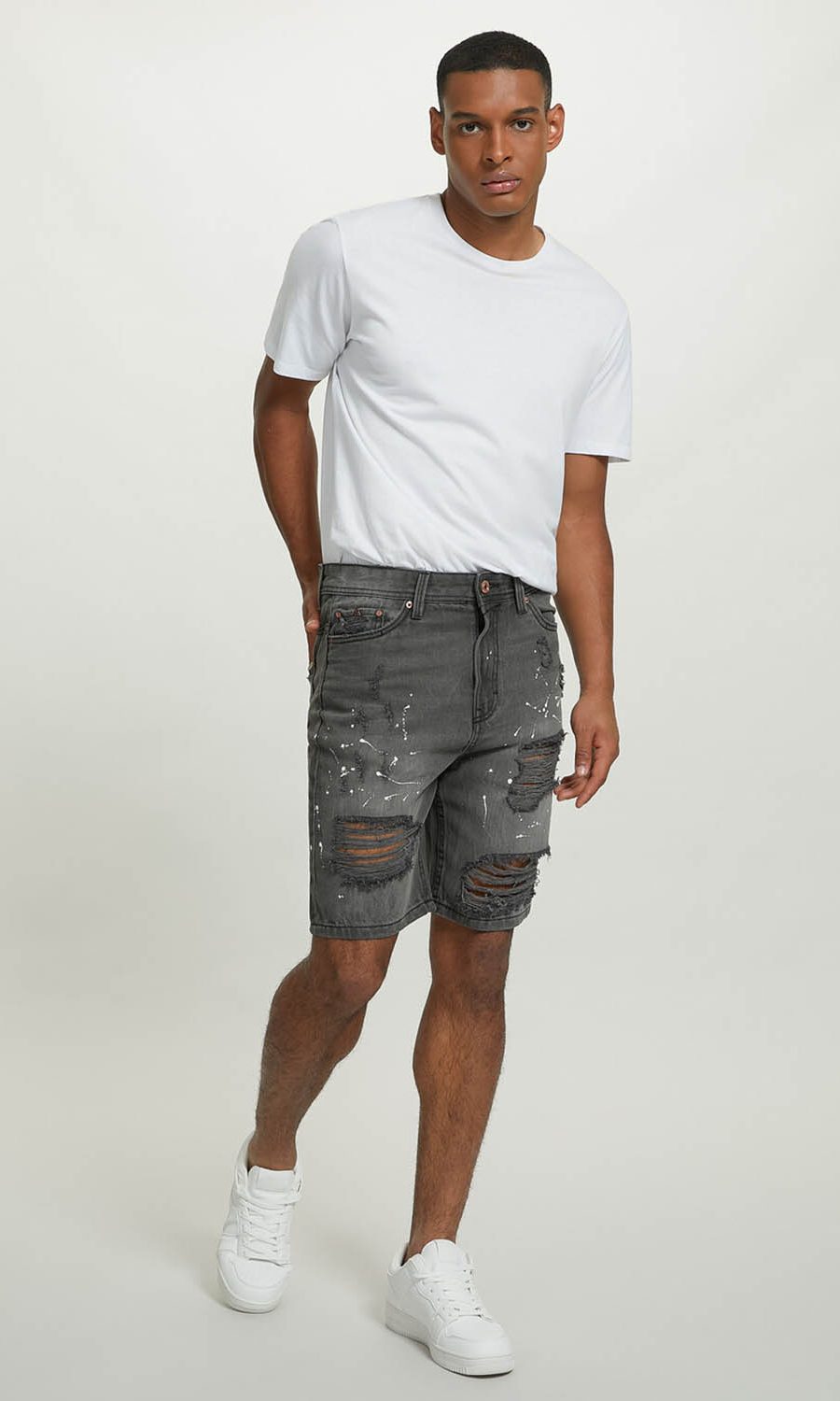 black jeans denim shorts bermuda made in italy slim fit 2024 summer edition