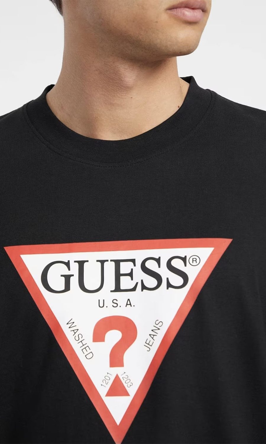 black guesseco t-shirt fall winter collection 2024 guess jeans man