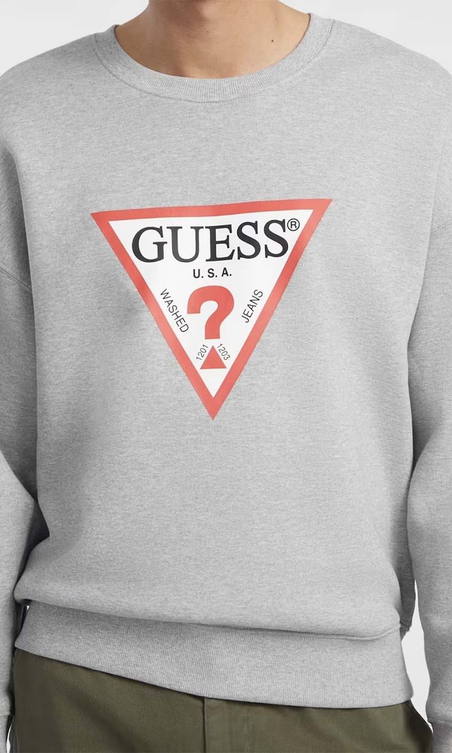 guess jeans eco collection fall winter 2024 iconic triangle unisex hoodie