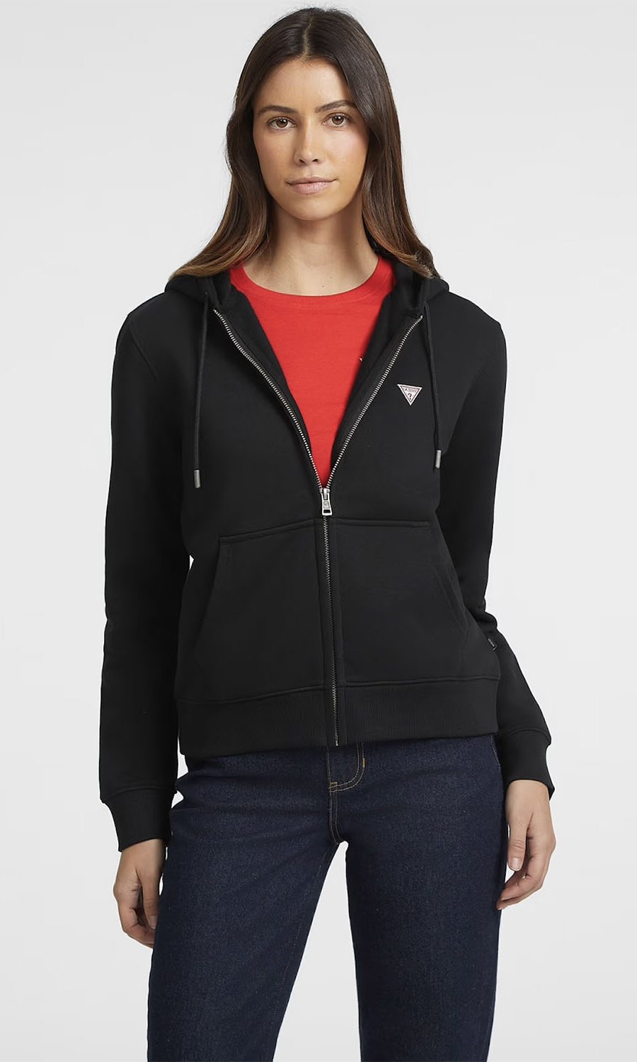 maurh black zip hooded sweater maurh zaketa me xnoudi eswterika guess fall winter 2024