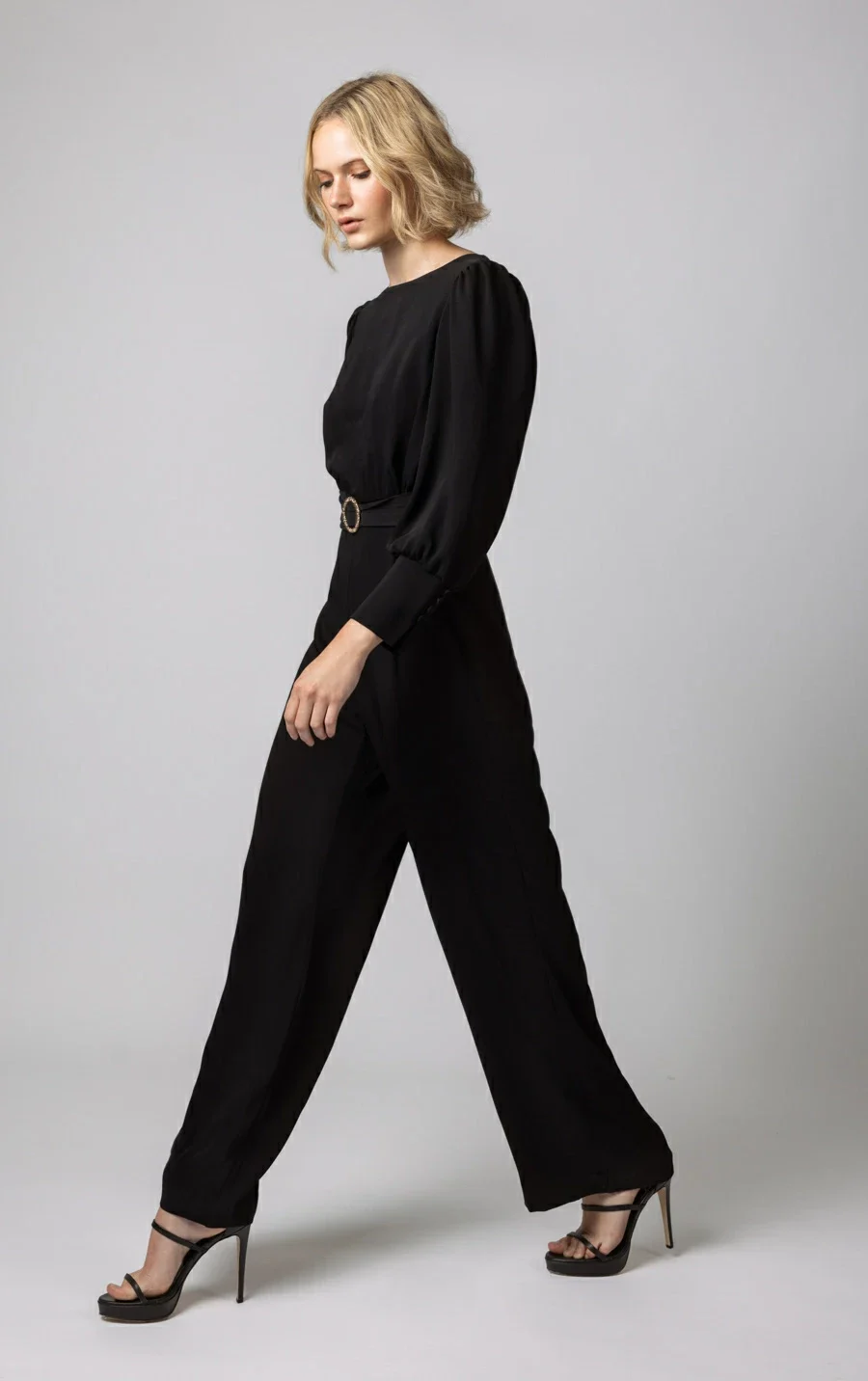 total black jumpsuit black winter overall with belt olosomh forma me zwnh kai aggrafa makrimaniki desiree 2024 abitoshop.gr abito essentiasl fall winter arrivals