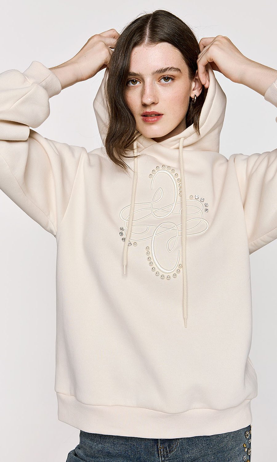 vanilla hoodie cinderella 2024 fall winter me koukoula kai kenthma me perles