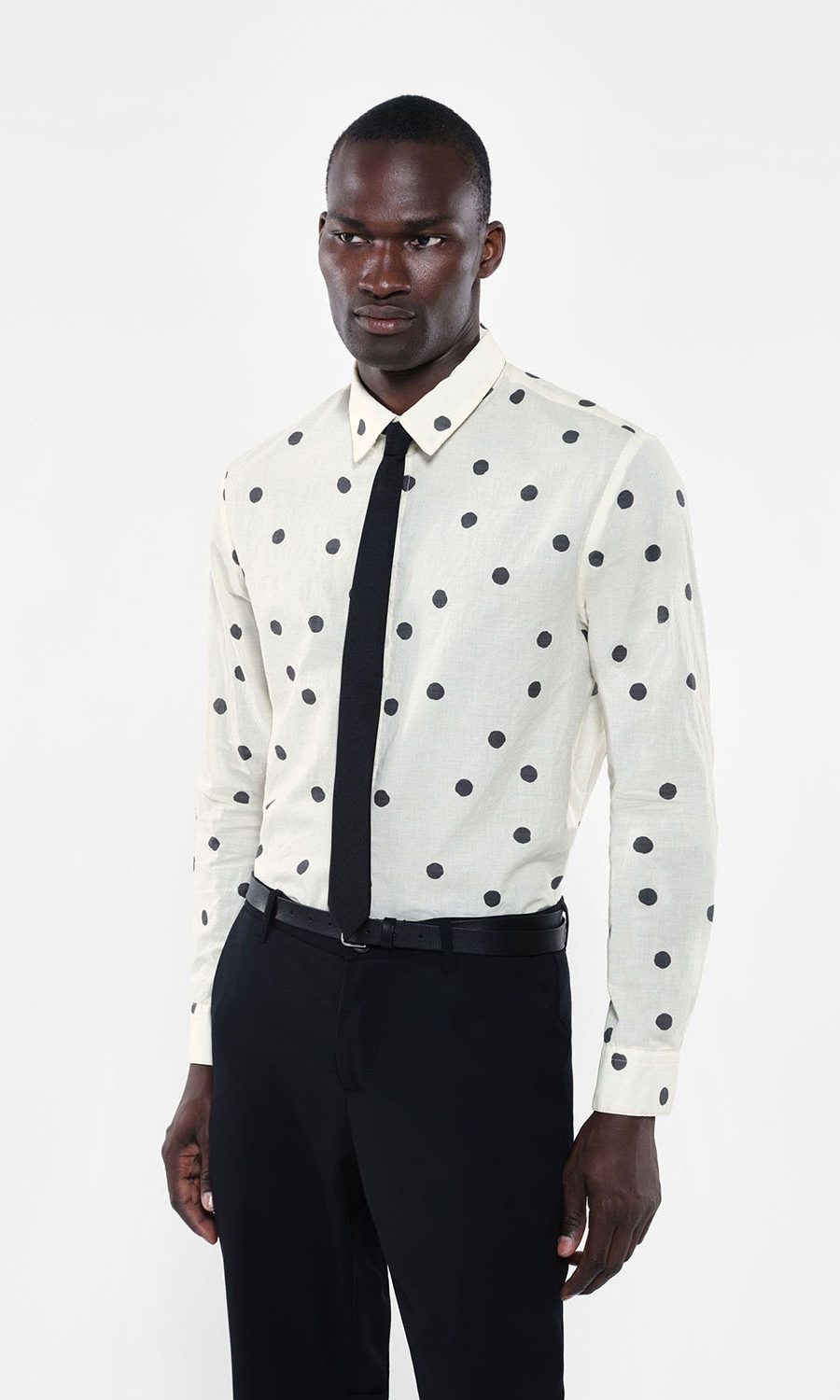 polka dots men shirt with collecr imperial fashion fall winter 2024 made in italy