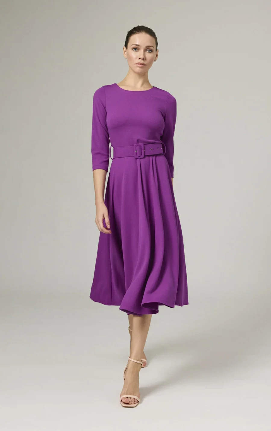 magenta midi dress with belt desiree fashion 2024 fall winter selections abitoshop