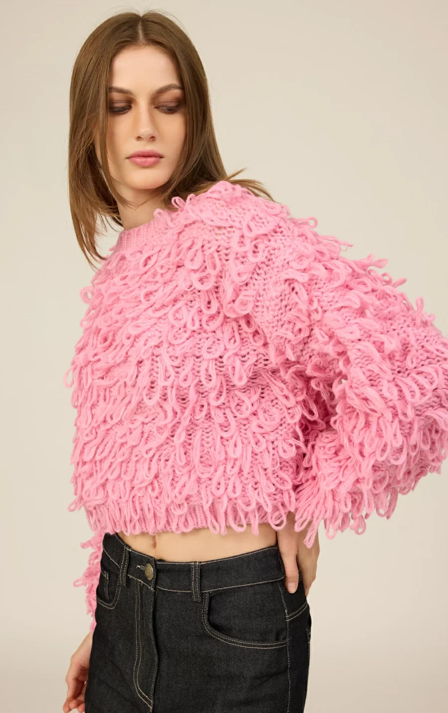 galazio plekto fluffy pullover desiree xeimwnas winter 2024 abitoshop.gr